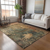 Dalyn Nouveau NV19 Sage Machine Washable Area Rug Lifestyle Image Feature