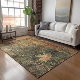 Dalyn Nouveau NV19 Sage Machine Washable Area Rug Lifestyle Image Feature