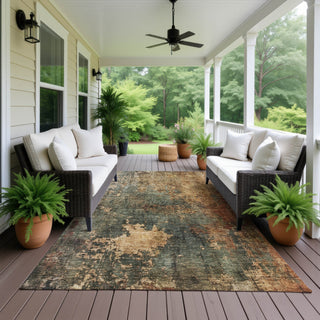 Dalyn Nouveau NV19 Sage Machine Washable Area Rug Outdoor Lifestyle Image Feature
