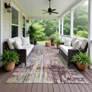 Dalyn Nouveau NV2 Lavender Machine Washable Area Rug Outdoor Lifestyle Image Feature