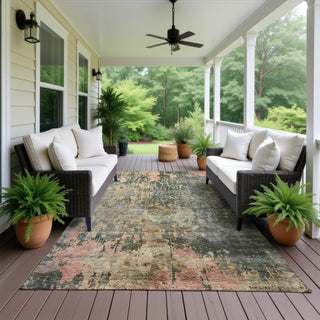 Dalyn Nouveau NV22 Sage Machine Washable Area Rug Outdoor Lifestyle Image Feature