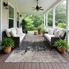 Dalyn Nouveau NV23 Taupe Machine Washable Area Rug Outdoor Lifestyle Image Feature