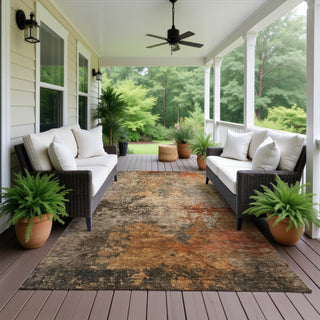 Dalyn Nouveau NV24 Khaki Machine Washable Area Rug Outdoor Lifestyle Image Feature