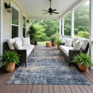 Dalyn Nouveau NV25 Denim Machine Washable Area Rug Outdoor Lifestyle Image Feature