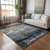 Dalyn Nouveau NV3 Navy Machine Washable Area Rug Lifestyle Image Feature
