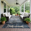 Dalyn Nouveau NV3 Navy Machine Washable Area Rug Outdoor Lifestyle Image Feature
