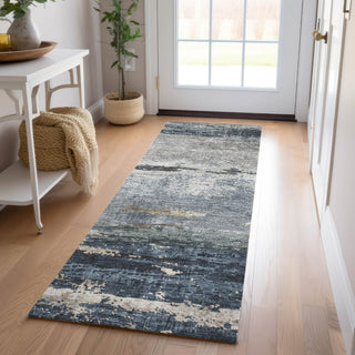 Dalyn Nouveau NV3 Navy Machine Washable Area Rug Runner Lifestyle Image Feature
