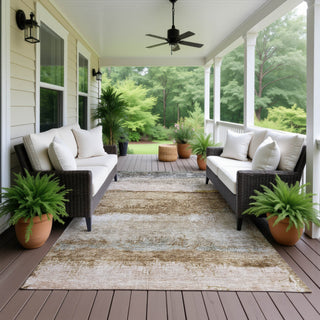 Dalyn Nouveau NV5 Beige Machine Washable Area Rug Outdoor Lifestyle Image Feature