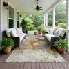 Dalyn Nouveau NV7 Taupe Machine Washable Area Rug Outdoor Lifestyle Image Feature