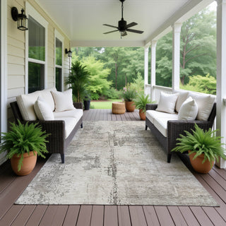 Dalyn Nouveau NV8 Linen Machine Washable Area Rug Outdoor Lifestyle Image Feature