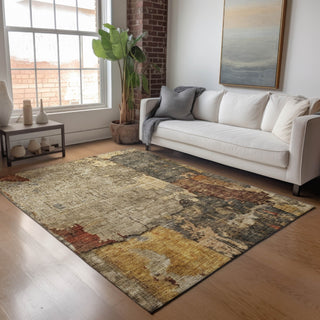 Dalyn Nouveau NV9 Khaki Machine Washable Area Rug Lifestyle Image Feature