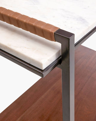Surya Novelle NVEL-004 White / Metallic-Bronze Furniture Corner Shot