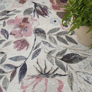 Nourison Washables NWB01 Ivory Pink Area Rug Corner Image