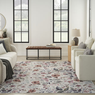 Nourison Washables NWB01 Ivory Pink Area Rug Room Image Feature