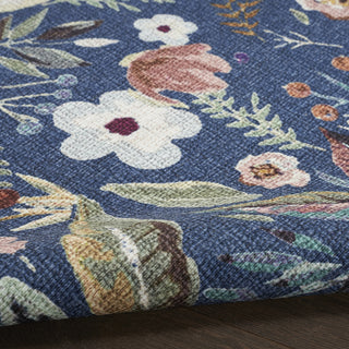 Nourison Washables NWB01 Navy Multicolor Area Rug Corner Image