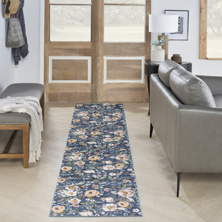 Nourison Washables NWB01 Navy Multicolor Area Rug Corner Image