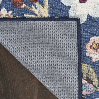 Nourison Washables NWB01 Navy Multicolor Area Rug Corner Image