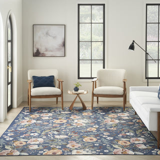 Nourison Washables NWB01 Navy Multicolor Area Rug Room Image Feature