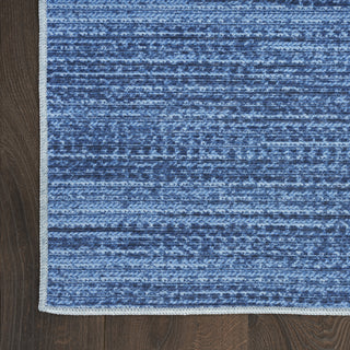 Nourison Washables NWB03 Blue Area Rug Corner