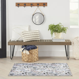 Nourison Washables NWB05 Grey Multicolor Area Rug Corner Image