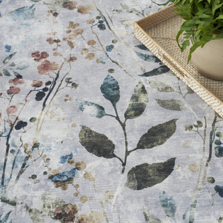 Nourison Washables NWB05 Grey Multicolor Area Rug Corner Image
