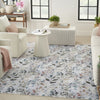 Nourison Washables NWB05 Grey Multicolor Area Rug Corner Image