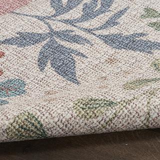 Nourison Washables NWB06 Cream Multicolor Area Rug Corner Image