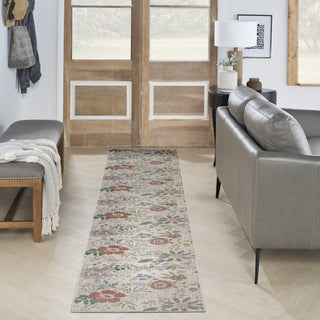 Nourison Washables NWB06 Cream Multicolor Area Rug Corner Image