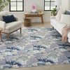 Nourison WASHABLES NWB07 GREY BLUE Corner Image