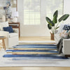 Nourison Washables NWB09 Blue Multicolor Area Rug by Home Room Image Feature
