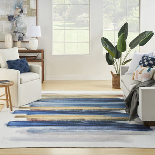 Nourison Washables NWB09 Blue Multicolor Area Rug by Home Room Image Feature