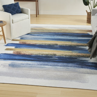 Nourison Washables NWB09 Blue Multicolor Area Rug by Home Corner Image