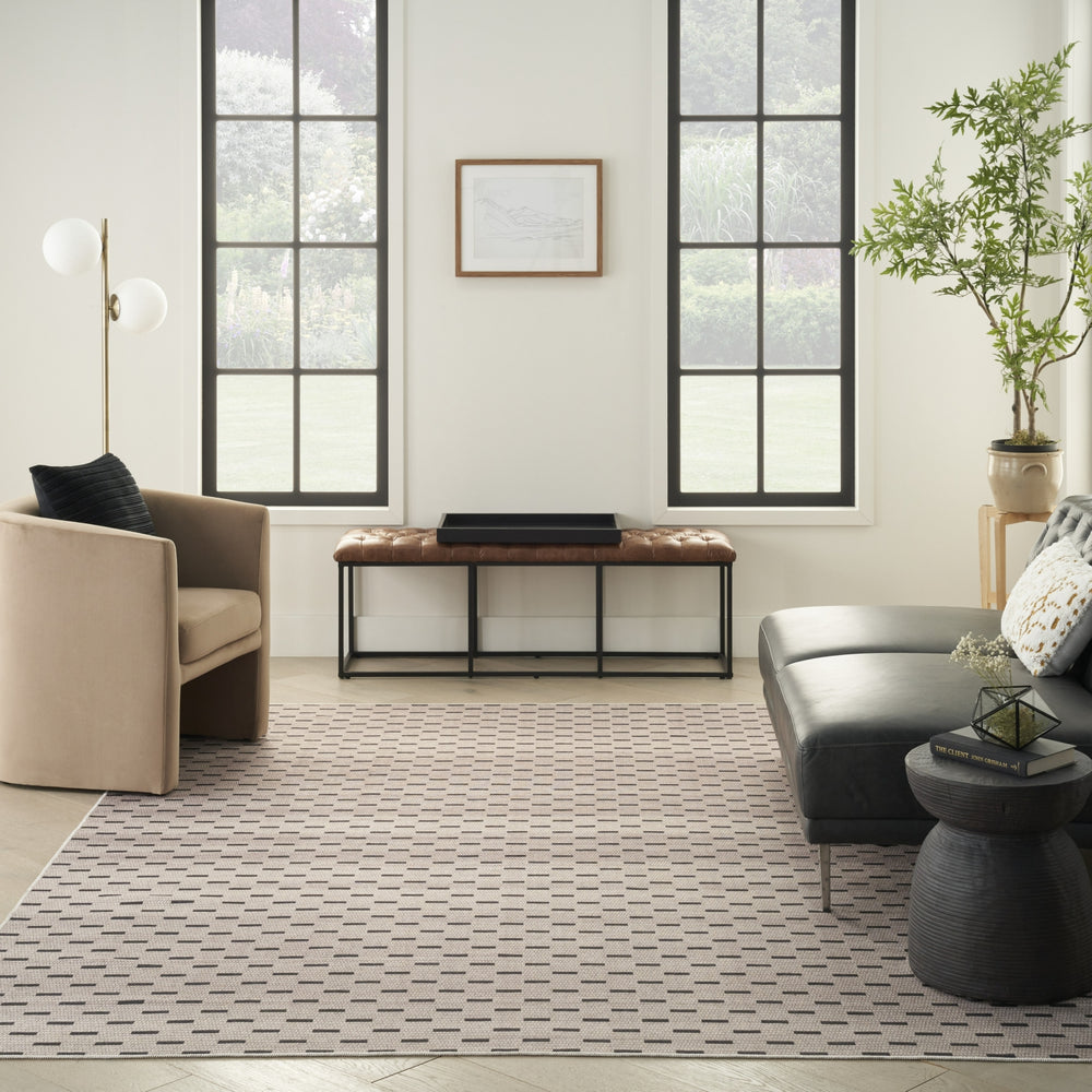 Nourison Washables NWB12 Cream Black Area Rug by Home Room Image Feature