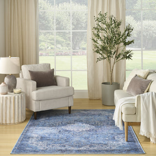 Nourison Washables NWB15 Blue Area Rug Swatch Image