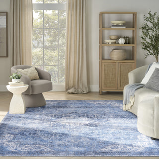 Nourison Washables NWB15 Blue Area Rug Swatch Image