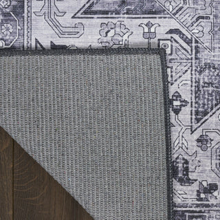 Nourison Washables NWB15 Charcoal Grey Area Rug Corner Image