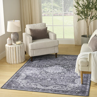 Nourison Washables NWB15 Charcoal Grey Area Rug Corner Image