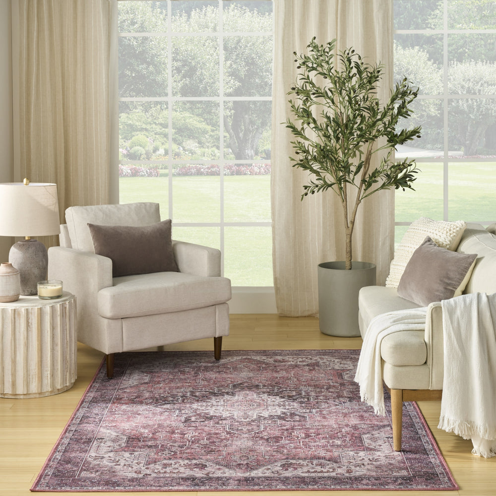 Nourison Washables NWB15 Red Area Rug Room Image Feature