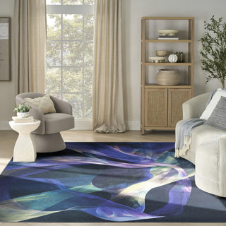 Nourison Washables NWB16 Blue Multicolor Area Rug Swatch Image