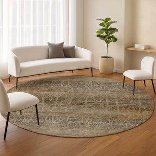 Dalyn Nexus NX1 Beige Area Rug Round Lifestyle Image Feature