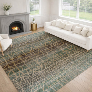 Dalyn Nexus NX1 Teal Area Rug Lifestyle Image Feature