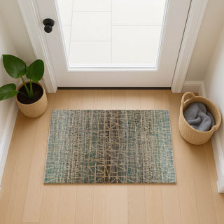 Dalyn Nexus NX1 Teal Area Rug Scatter Lifestyle Image Feature