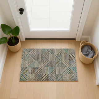 Dalyn Nexus NX2 Teal Area Rug Scatter Lifestyle Image Feature