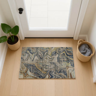 Dalyn Nexus NX6 Navy Area Rug Scatter Lifestyle Image Feature