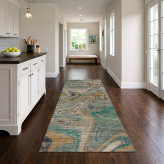 Dalyn Nexus NX6 Teal Area Rug Runner Lifestyle Image Feature
