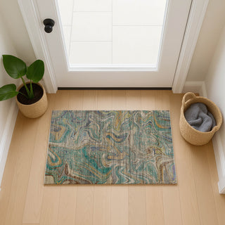 Dalyn Nexus NX6 Teal Area Rug Scatter Lifestyle Image Feature