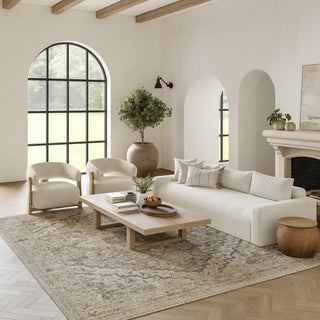 Nourison Nyle NYE04 Ivory Taupe Area Rug Corner Image