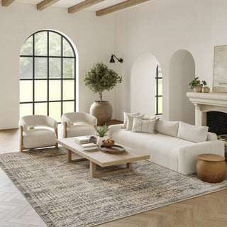 Nourison Nyle NYE05 Ivory Slate Area Rug Corner Image