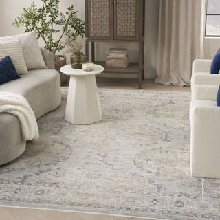 Nourison Nyle NYE07 Light Blue Area Rug Corner Image