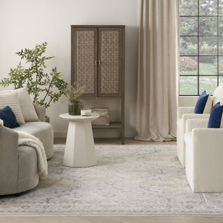Nourison Nyle NYE07 Light Blue Area Rug Room Image Feature